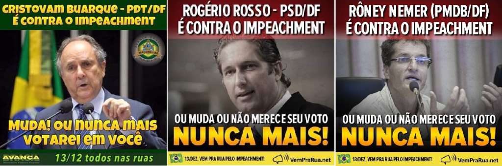Parlamentares do DF são cobrados por posição sobre o impeachment