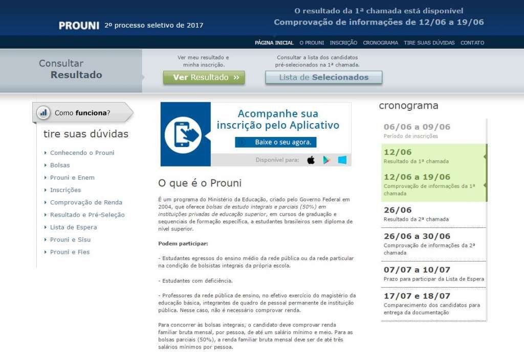 Resultado do ProUni já está diponível na internet; são147.492 bolsas