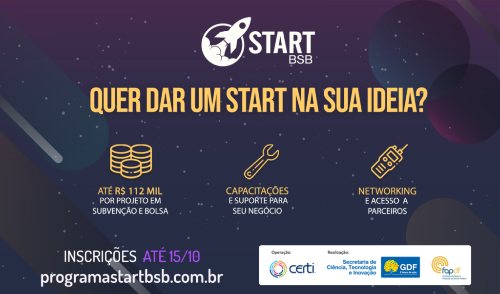 Prorrogadas as inscrições para o Programa Start BSB
