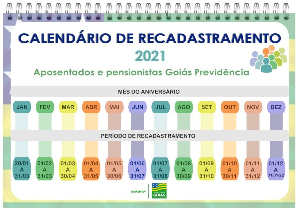 Governo de Goiás divulga calendário de recadastramento da Goiasprev para 2021