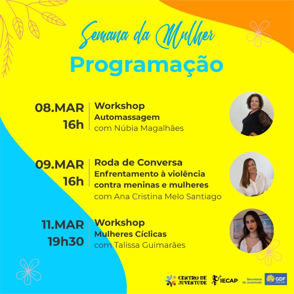 Centros de Juventude promovem programação especial em comemoração ao Dia Internacional da Mulher