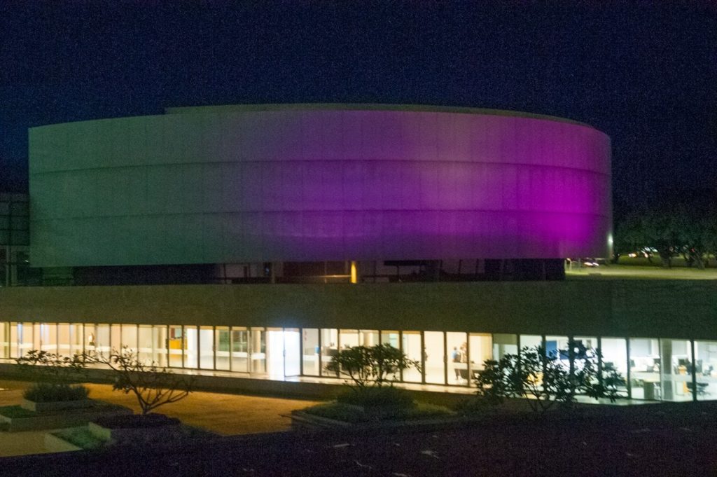 Câmara Legislativa e Palácio do Buriti são iluminados de roxo