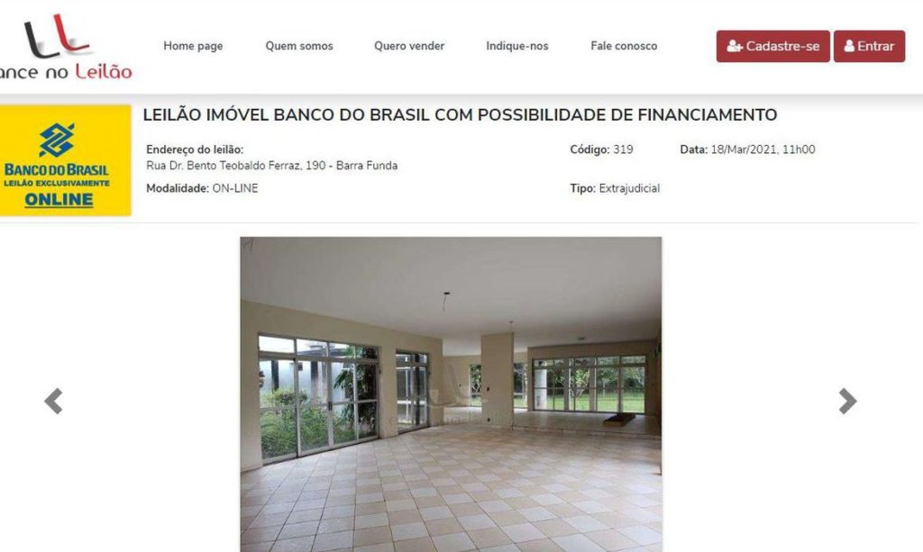 Banco do Brasil leiloará imóveis on-line com até 40% de desconto