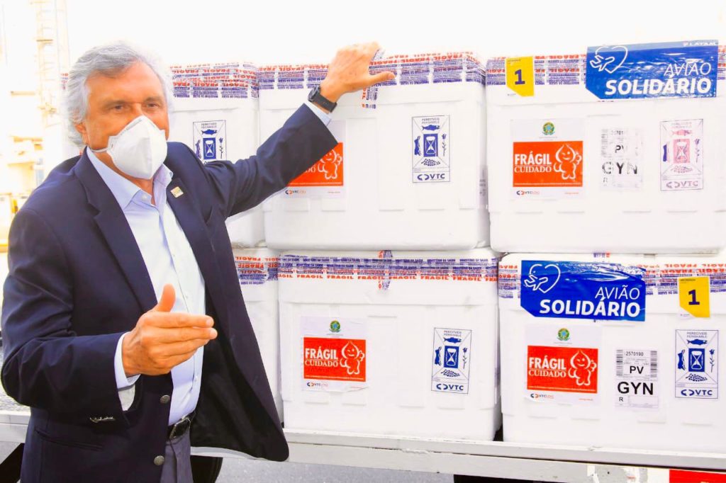 Goiás recebe 161,2 mil doses de vacinas contra Covid-19