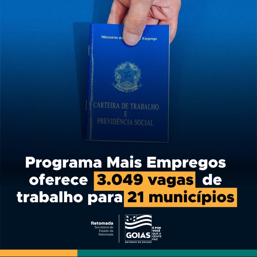 Programa Mais Empregos oferece 3.049 vagas de trabalho em 21 municípios