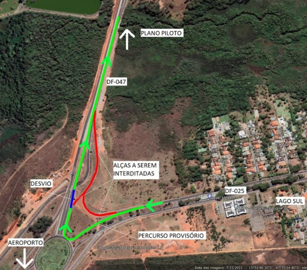 Novo desvio na Estrada Parque Aeroporto começa nesta terça