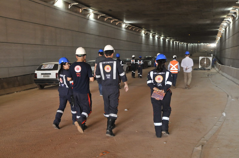 Estudo prévio | Equipe do Samu faz visita técnica ao Túnel de Taguatinga