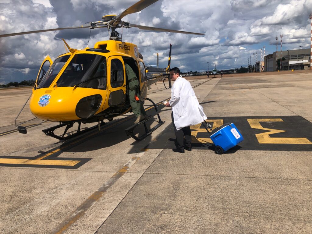 Detran-DF: Helicóptero Sentinela transporta 74º coração para transplante