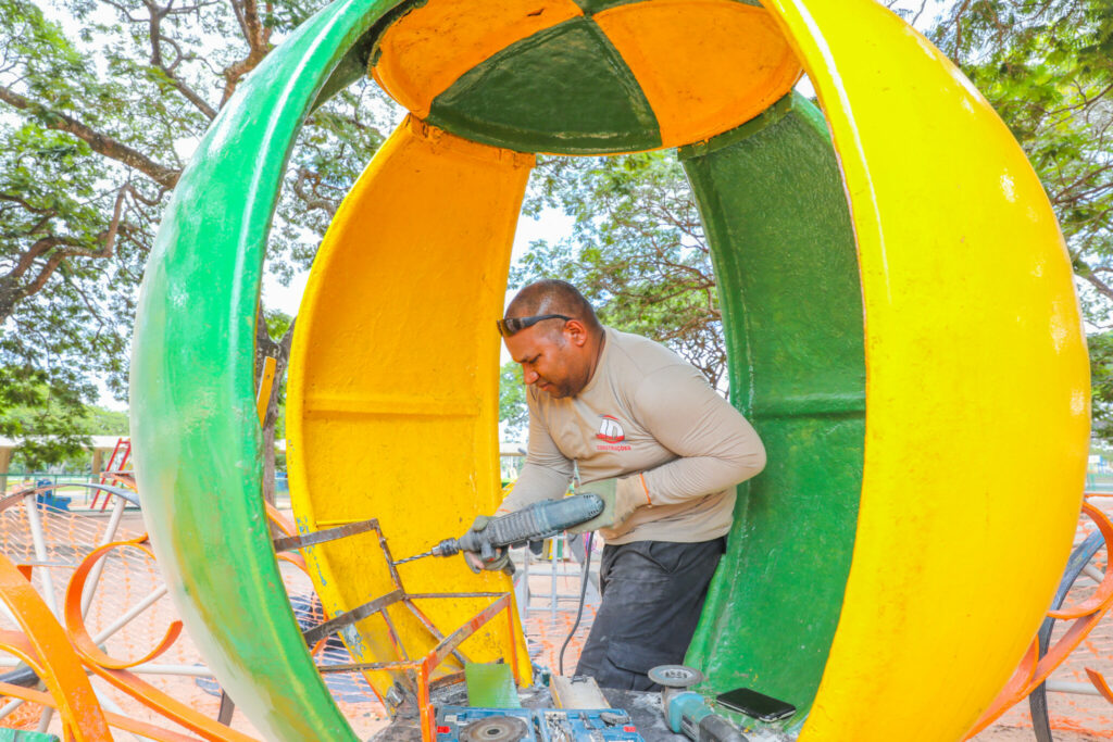 Parque Ana Lídia está em reforma para recuperação de equipamentos