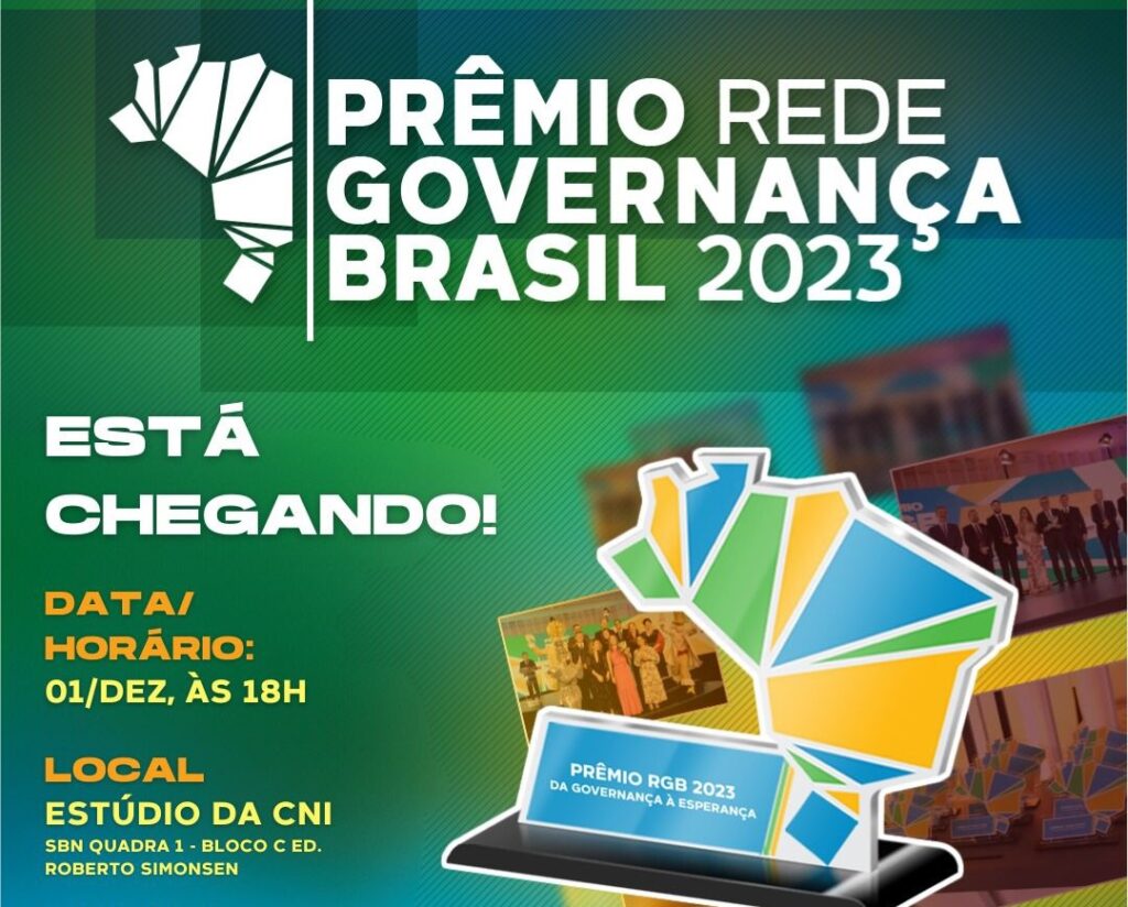Prêmio RGB homenageará órgãos públicos, autarquias, fundações, estatais e profissionais que trabalham em prol da Governança