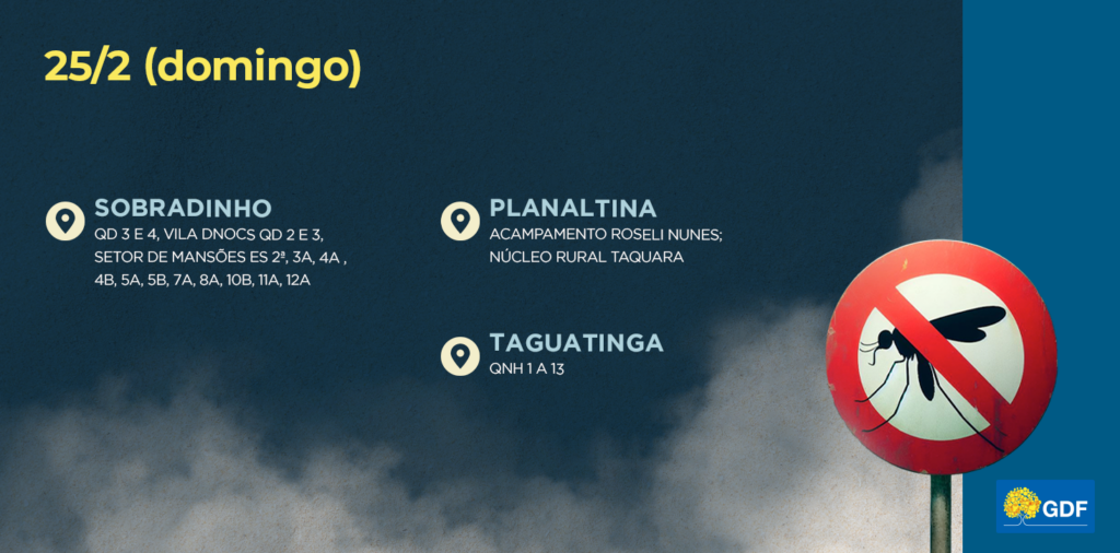 Veja a rota do fumacê neste domingo no Distrito Federal