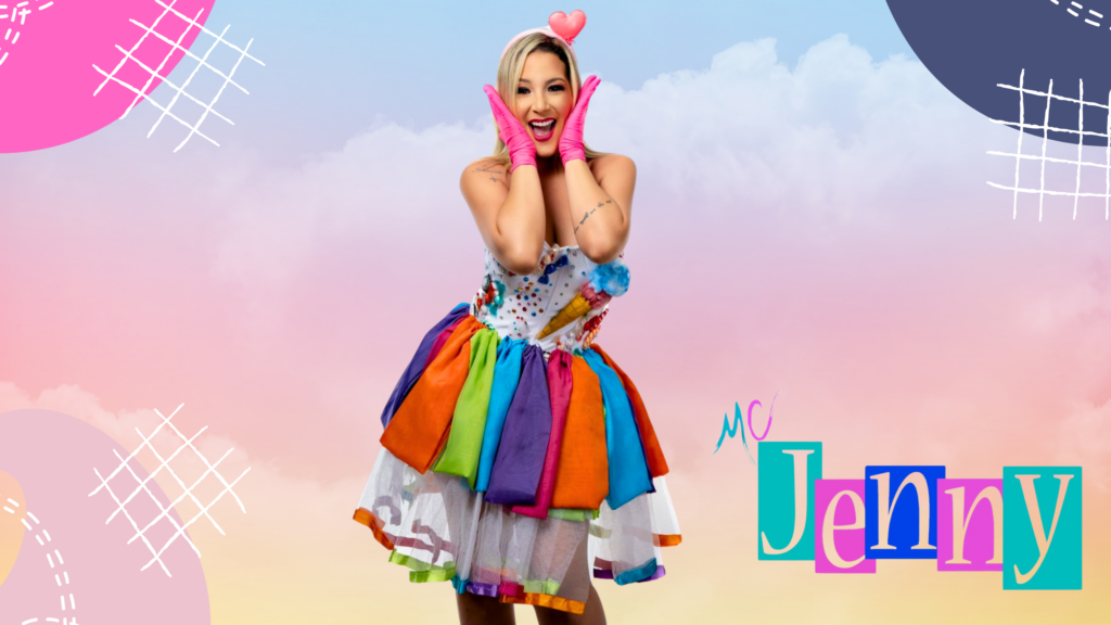 MC Jenny com os baixinhos no Aniversário de 64 anos de Brasília