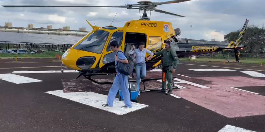Mais um coração é transportado pelo helicóptero do Detran-DF