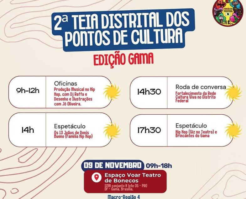 Muita arte, cultura e troca de saberes no TEIA DF 2024 no Gama