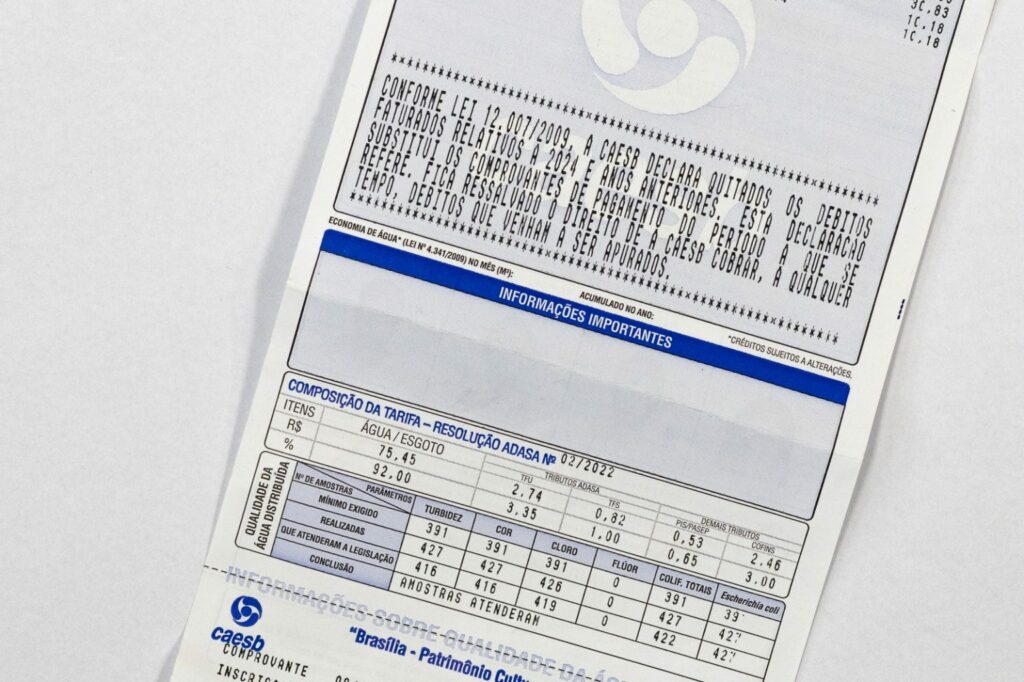 Clientes adimplentes da Caesb receberão declaração de quitação até o fim de abril