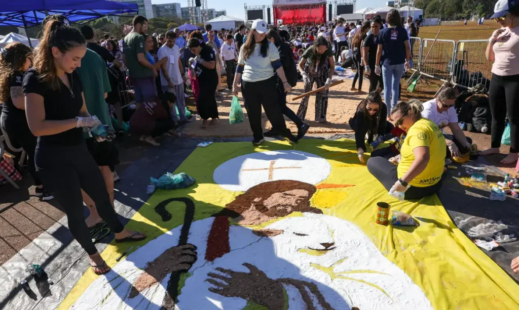 Jovens no DF se unem por tapetes de Corpus Christi e “jejum” de telas
