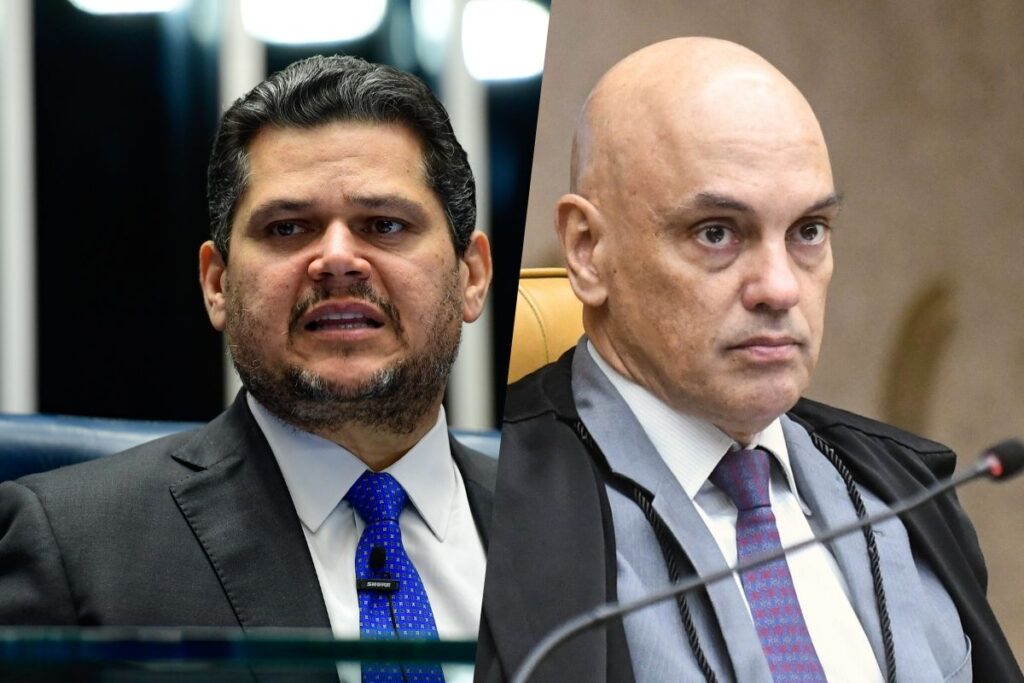 Alcolumbre defende Alexandre de Moraes e ataca Flávio Bolsonaro